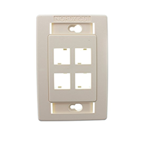 FACE PLATE 4 PUERTOS ALMENDRA